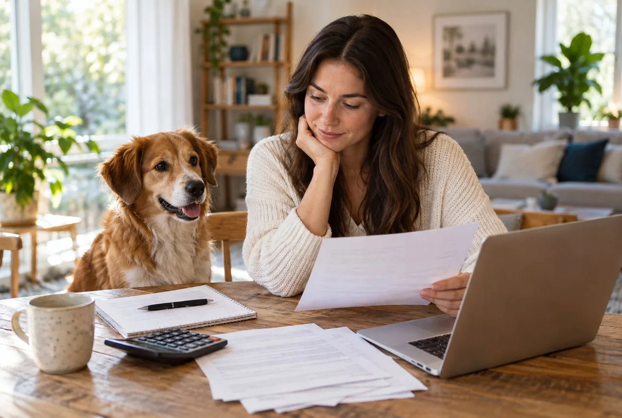 Pet owner comparing options for who is the cheapest pet insurance